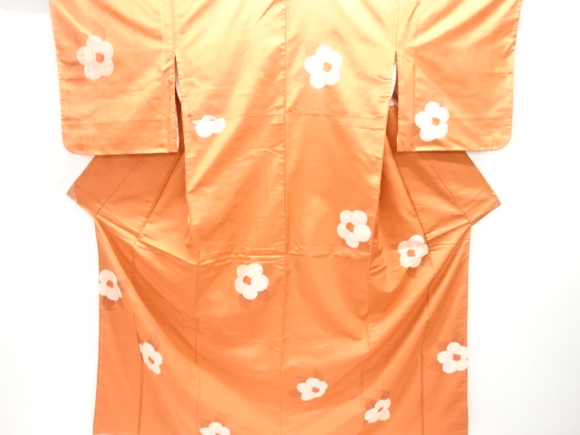 JAPANESE KIMONO / TSUMUGI / UNUSED / WOVEN CAMELLIA